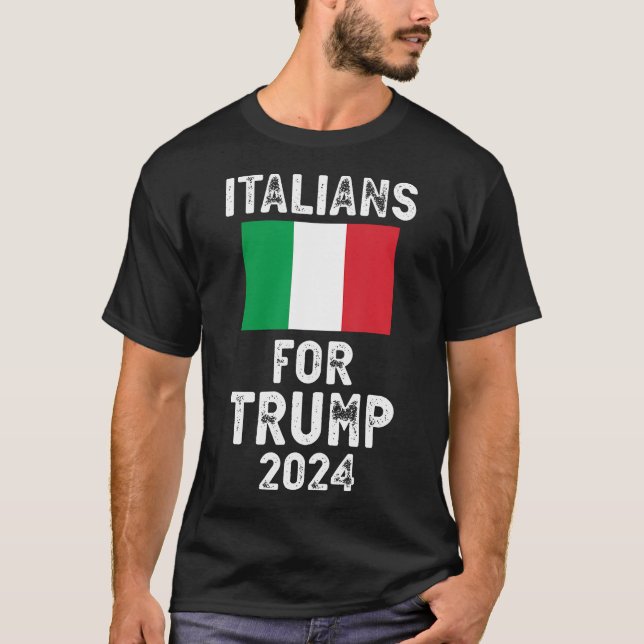 Camiseta Italianos Para Trump Pro Trump 2024 Italiano (Anverso)