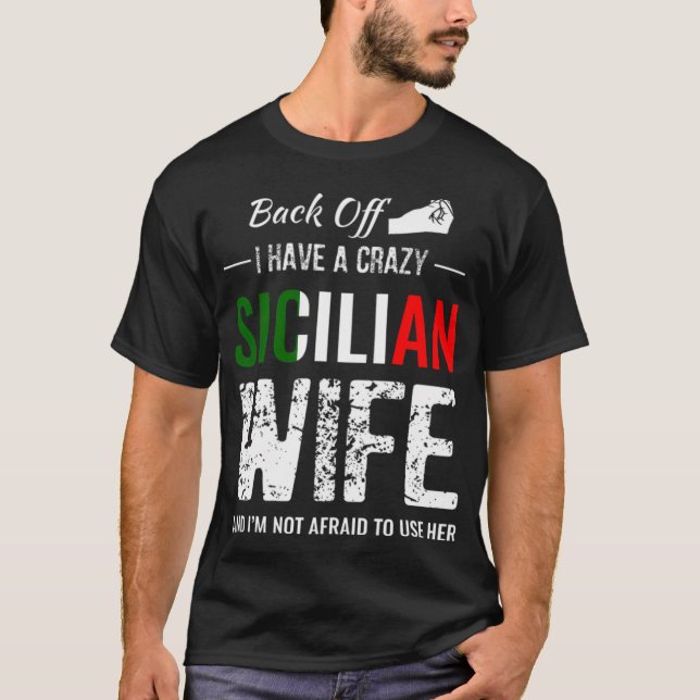 Camiseta Italy Flag Crazy Sicilian golfcoach funny bowling  (Anverso)
