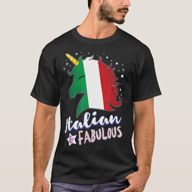 Camiseta Italy Flag Italian Unicorn (Anverso)