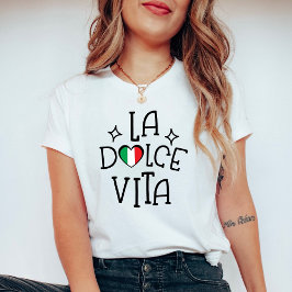 Camiseta Italy Heart Shirt La Dolce Vita Italian Flag