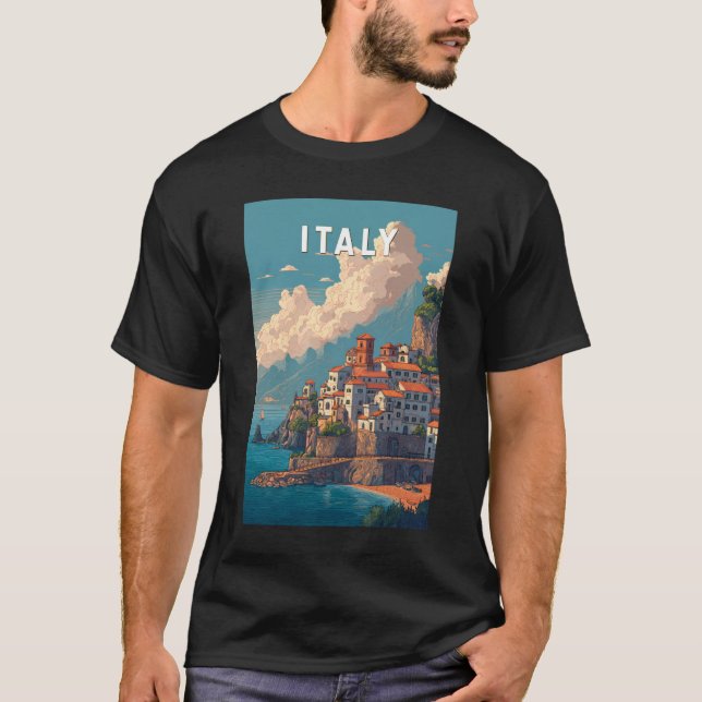 Camiseta Italy Illustration Travel Art Vintage (Anverso)