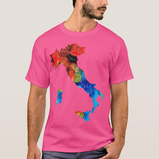 Camiseta Italy Italian Map By Sharon Cummings funny (Anverso)