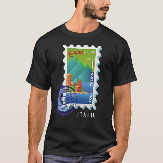 Camiseta Italy Lake Como Stamp Italophile Souvenir (Anverso)
