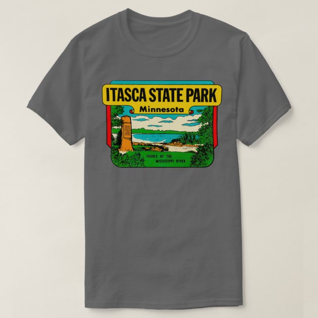 Camiseta Itasca State Park Minnesota Vintage Travel (Diseño del anverso)
