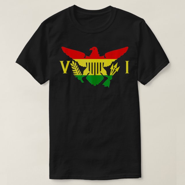 Camiseta Ites Oro Verde Horizontal Rasta Islas Vírgenes Fl (Diseño del anverso)