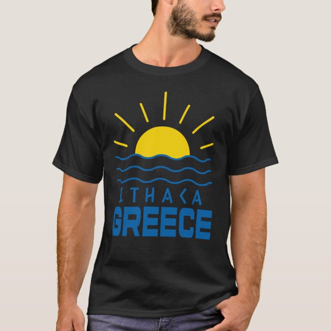 Camiseta Ithaca Grecia Sunshine and Sea's Black (Anverso)