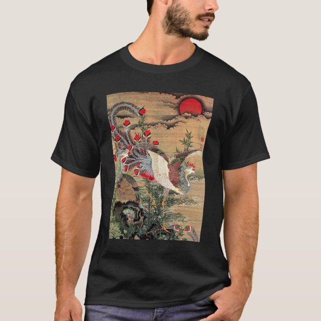 Camiseta Itoh Jakuchu , 伊藤若冲、旭日鳳凰図 (Anverso)
