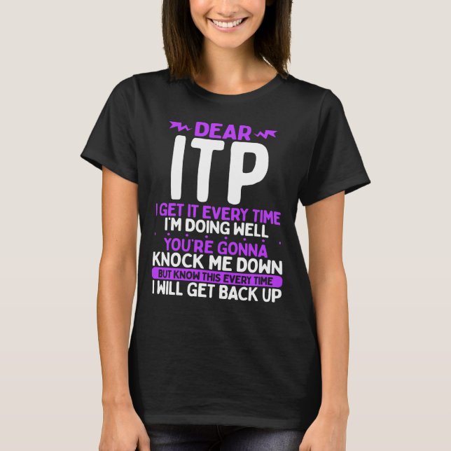 Camiseta ITP Awareness Month ITP Warrior Purple ITP Ribbon (Anverso)