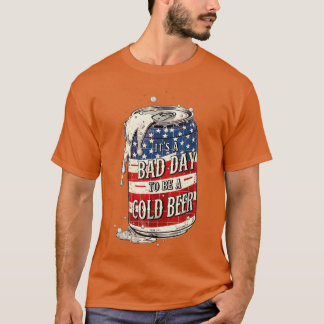 Camiseta Its a Bad Day to Be a Cold Beer Vintage US Flag 4t