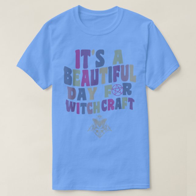 Camiseta It's A Beautiful Day For Witchcraft Retro Witch Ac (Diseño del anverso)