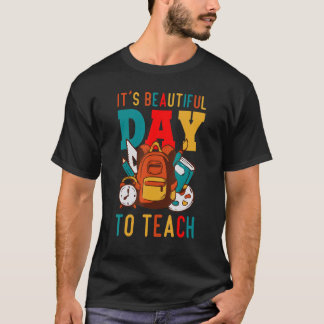 Camiseta It's a Beautiful Day To Teach Retro Teacher Studen
