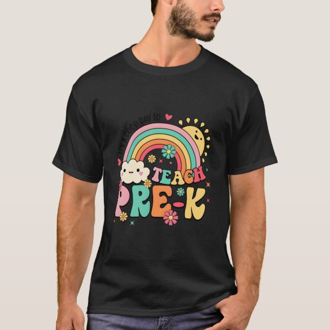 Camiseta It'S A Day To Teach Pre-K Rainbow (Anverso)