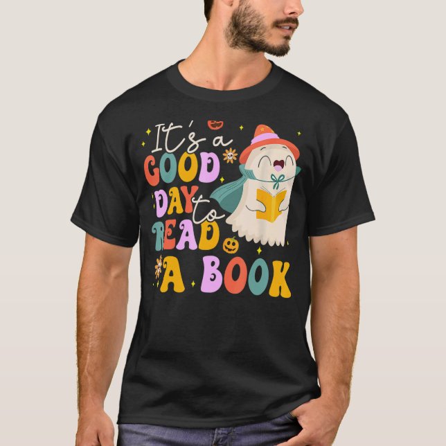 Camiseta It's A Good Day To Read A Book Groovy Retro Floral (Anverso)