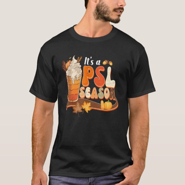 Camiseta Its A Psl Season Retro Pumpkin Spice  Fall Vibes A (Anverso)