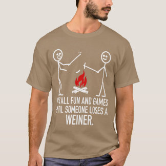 Camiseta Its All Fun And Games Camping Stick Figure Joke fr