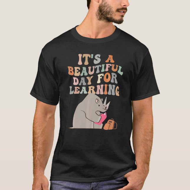 Camiseta It's Beautiful Day For Learning Retro Teacher  15 (Anverso)