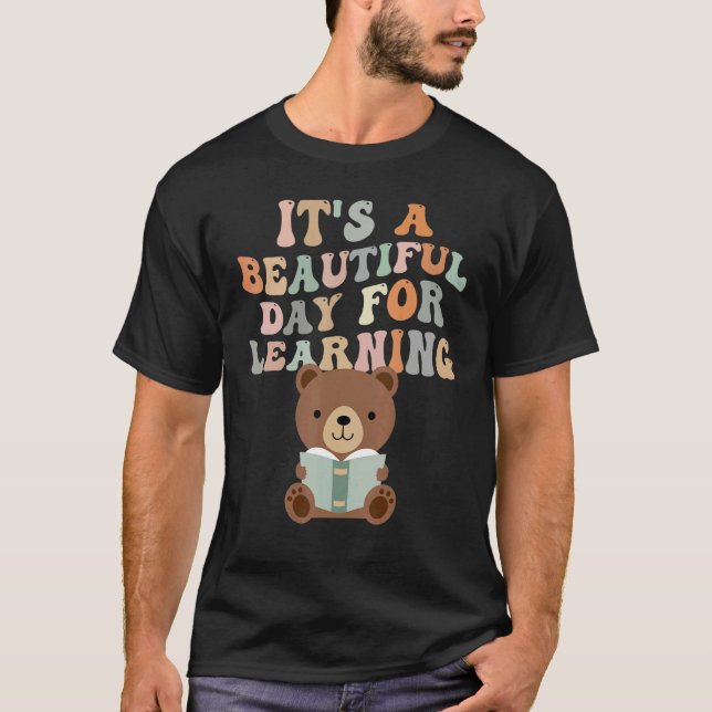 Camiseta It's Beautiful Day For Learning Retro Teacher 3 (Anverso)