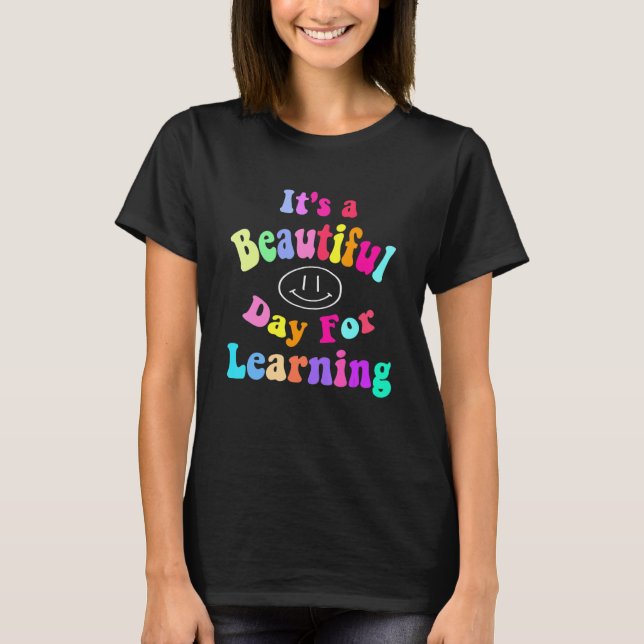 Camiseta It's Beautiful Day For Learning Retro Teacher Back (Anverso)