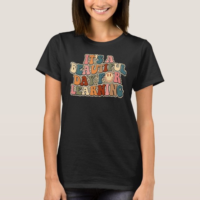 Camiseta It's Beautiful Day For Learning Retro Teacher Stud (Anverso)