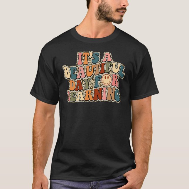 Camiseta It's Beautiful Day For Learning Retro Teacher Stud (Anverso)