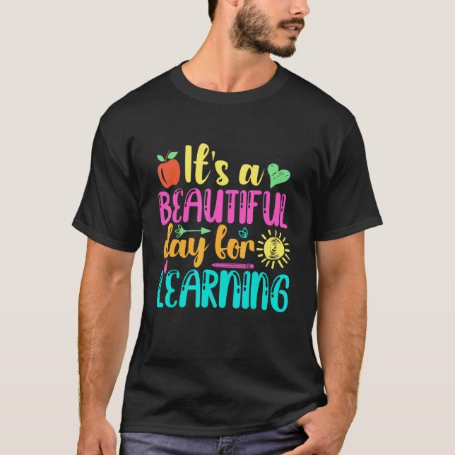 Camiseta It's Beautiful Day For Learning Retro Teacher Stud (Anverso)