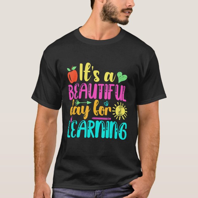 Camiseta It's Beautiful Day For Learning Retro Teacher Stud (Anverso)