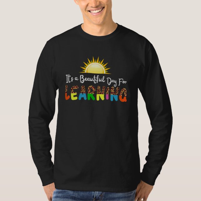 Camiseta It's Beautiful Day For Learning Retro Teacher Stud (Anverso)