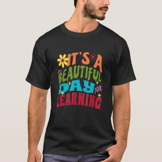 Camiseta It's Beautiful Day For Learning Retro Teacher Stud
