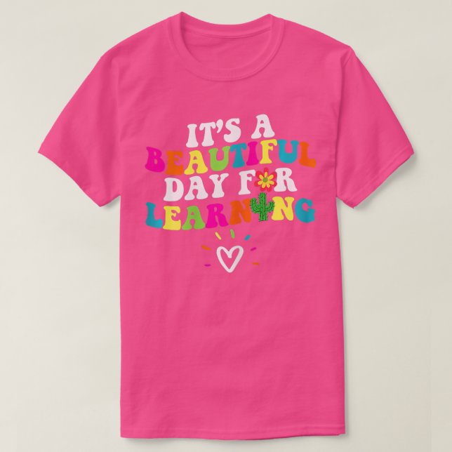 Camiseta It's Beautiful Day For Learning Retro Teacher Stud (Diseño del anverso)