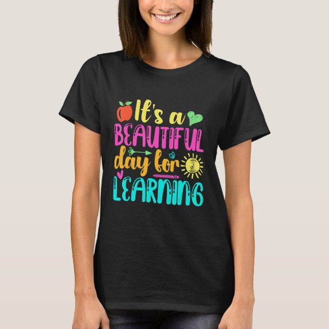 Camiseta It's Beautiful Day For Learning Retro Teacher Stud (Anverso)