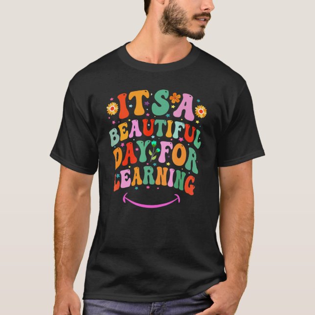Camiseta It's Beautiful Day For Learning Retro Teacher Stud (Anverso)