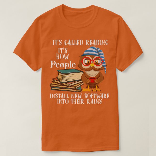 Camiseta It's Called Reading Book Lover Owl  (Diseño del anverso)