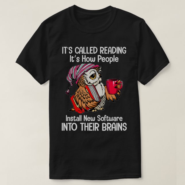 Camiseta Its called reading tshirt reader reading owl lover (Diseño del anverso)