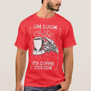 Camiseta Its Coffee Oclock Skeleton Drinking Caffeine