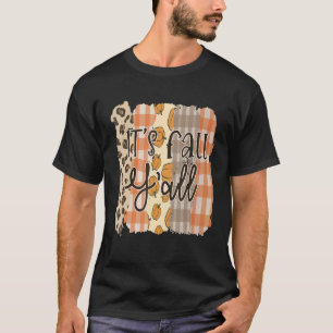 Camiseta It's Fall Autumn Pumpkin Plaid Family Pajama Thank