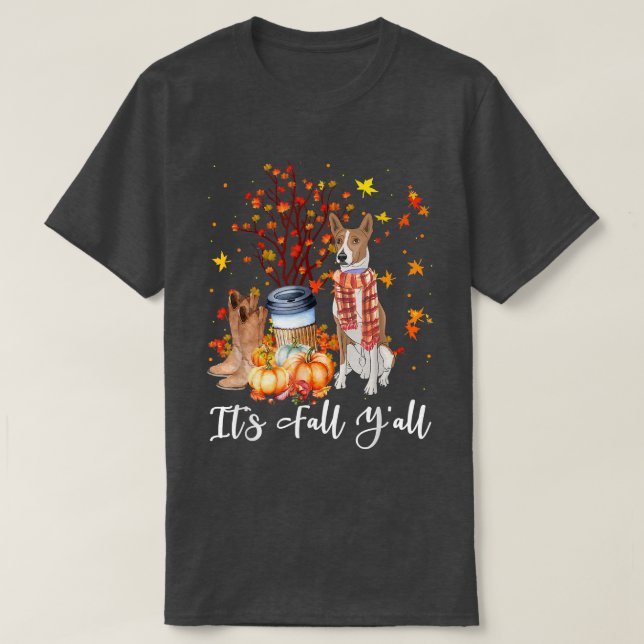 Camiseta Its Fall Yall Basenji Pumpkin Fall Autumn Thanksgi (Diseño del anverso)