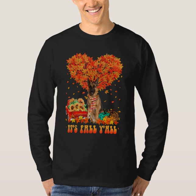 Camiseta It's Fall Y'all Belgian Malinois Dog Pumpkin Autum (Anverso)