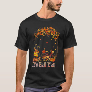 Camiseta It's Fall Y'all Dachshund Bike Pumpkin Spice Autum
