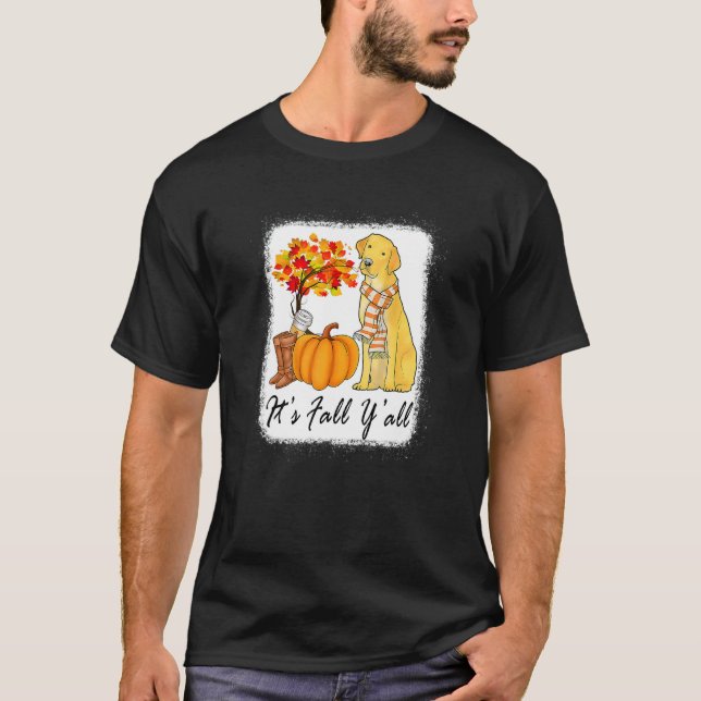 Camiseta Its Fall Yall Fall Tees For Women Labrador Yellow  (Anverso)