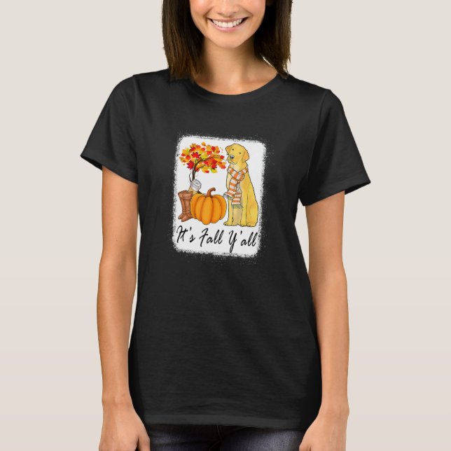 Camiseta Its Fall Yall Fall Tees For Women Labrador Yellow  (Anverso)