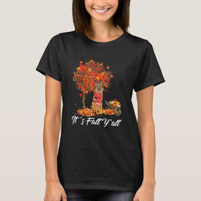 Camiseta Its Fall Yall German Shepherd Puppy 2 (Anverso)