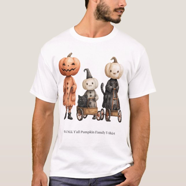Camiseta It's FALL Y'all Pumpkin Family (Anverso)