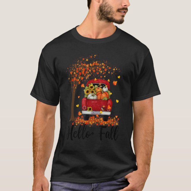 Camiseta It's Fall Y'all Pumpkin Truck Autumn Tree Hello Fa (Anverso)