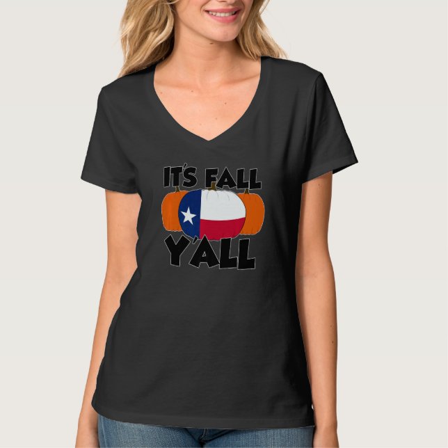 Camiseta It's Fall Y'all Thanksgiving Pumpkin USA  1 (Anverso)