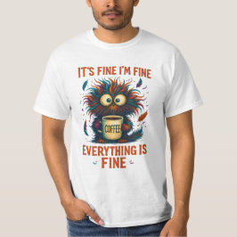 Camiseta It's Fine I'm Fine Coffee Cat Shirt – Funny Sarcas