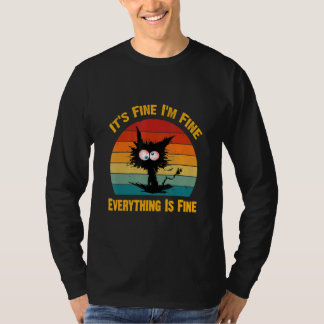 Camiseta It's Fine I'm Fine Everything Is Fine     Black Ca