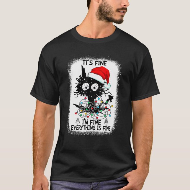 Camiseta It's Fine I'm Fine Everything Is Fine Black Cats C (Anverso)