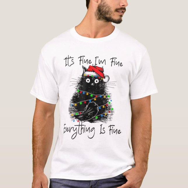 Camiseta Its Fine I'm Fine Everything Is Fine Christmas Bla (Anverso)