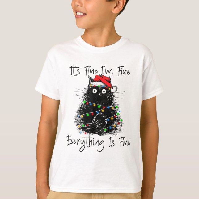 Camiseta Its Fine I'm Fine Everything Is Fine Christmas Bla (Anverso)