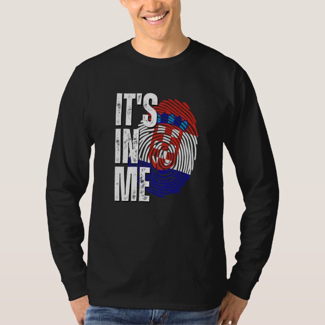 Camiseta It's In Me Croatia Flag Fingerprint Croatian Herit (Anverso)